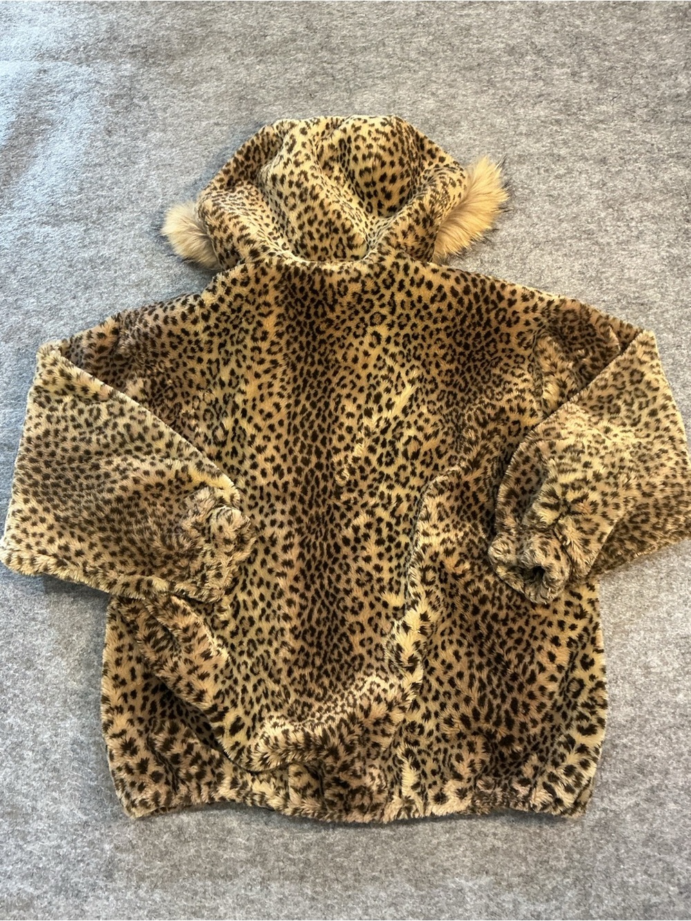 Marvin Richard’s Vintage Cool Girl Leopard Print Faux Fur Hooded Coat - Picture 4 of 4